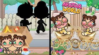 👉😱AS BEBÊS ABANDONADAS PELOS PAIS FORAM ADOTADAS POR UMA MILIONÁRIA EM AVATAR WORLD [upl. by Omari]