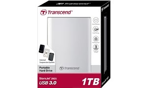 Transcend StoreJet 25D3 1TB USB 30 Portable Hard Drive Unboxing [upl. by Izmar]