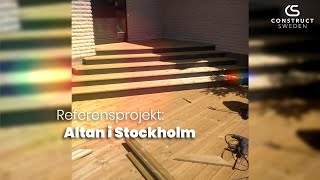 Referensprojekt  Bygga altan med pool  byggföretag Construct Sweden i Stockholm [upl. by Valdes]