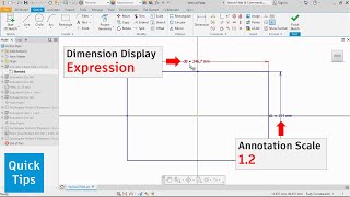 Autodesk Inventor  Change Annotation Size and Dimension Display  Quick Tips [upl. by Anilrahc802]