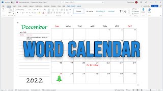 Insert an Editable Calendar to Microsoft Word [upl. by Alyacim]