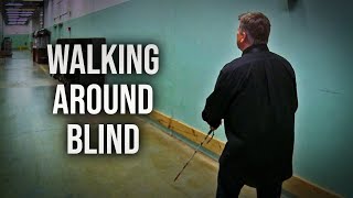 Following A Blind Person Walking Around Using A White Cane [upl. by Aleina]