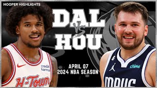 Dallas Mavericks vs Houston Rockets Full Game Highlights  Apr 7  2024 NBA Season [upl. by Oilalue992]