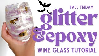 FALL FRIDAY  CUTE SPOOKY EPOXY STEMLESS WINE GLASS TUTORIAL [upl. by Dareg]