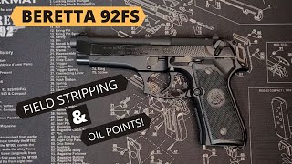 Beretta 92FS Tear down and oil points [upl. by Buschi]