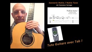 🎸 Sonnerie du Nokia  Nokia Ringtone guitare tuto avec tab [upl. by Dorkas]