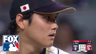 Shohei Ohtani vs Mike Trout Final At Bat in the USA vs Japan 2023 WBC Championship [upl. by Rubma]