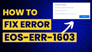 How to Fix Install Failed  Epic Online Services Has Failed to Install Message EOSERR1603 [upl. by Ztnahc]