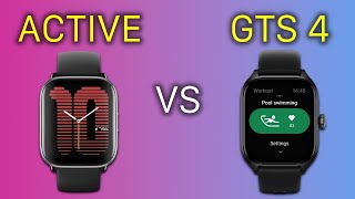 Amazfit Active vs Amazfit GTS 4  Full Specs Compare Smartwatches [upl. by Hanahsuar]