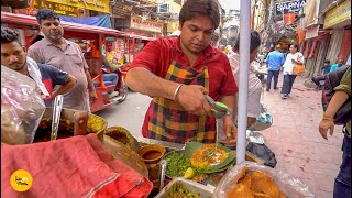 Chandni Chowk Viral Raju Bhai Ke Special Patte Wale Chole Kulche Rs 40 Only l Delhi Street Food [upl. by Rother]