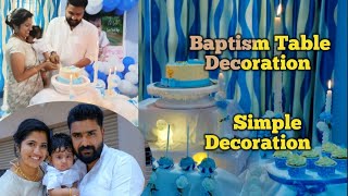 Baptism table decoration party decoration ideabaptism stage decoration idea [upl. by Iviv]