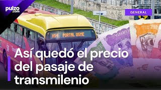 Así quedó precio del pasaje de Transmilenio y Sitp en 2024  Pulzo [upl. by Olsen]