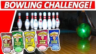 ULTIMATE Bowling Challenge with EXTREME SOUR Warhead Candy [upl. by Cam]