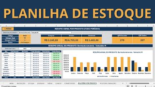 Planilha de Controle de Estoque no Excel  Entrada e Saída [upl. by Sumner]