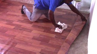 How to install PVC vinyl sheet flooring [upl. by Ynamad]