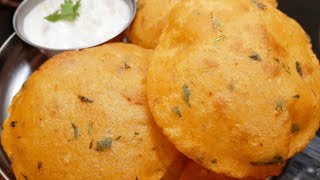 சைடிஷ் செய்ய தேவையில்லை கோதுமை மாவில் புசுபுசு மசாலா பூரிwheat flour masala poori recipe in tamil [upl. by Suirauqed]