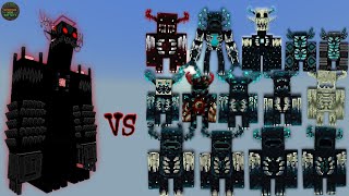 Mutant Expurgated Tryden vs Warden Plus Wardens  Minecraft Bedrock  Mob Battle [upl. by Catton]