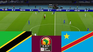 Tanzania 0 vs 0 DR Congo CAF 2024 match highlights  Video game simulation PES 2021 [upl. by Adda]