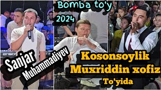 Muhriddin xofiz toyida  Sanjar Muhammadiyev oq romol Alakoz Kosonsoy 2024 [upl. by Nodnal]