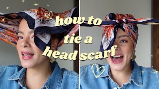 Easy Head Scarf Tutorial  How to Tie a Head Scarf [upl. by Lawan476]