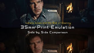 Side by Side Comparison Indiana Jones and the Dial of Destiny 35mm Print Emulation [upl. by Ekoorb]