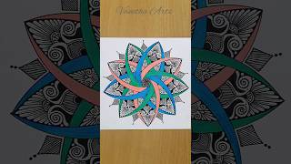 Colorful Geometric Mandala Art  shorts satisfying creative drawing geometricdesign triquetra [upl. by Selfridge732]