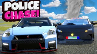 Police Chase During a MASSIVE LEGO TORNADO in Brick Rigs Multiplayer [upl. by Ludie]