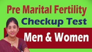 Pre Marital Fertility Checkup Test Men amp women in Tamil Preconception Pregnancy Test Care diet [upl. by Fonsie997]