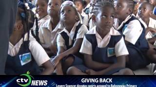 CTV NEWS  Levern Spencer Donates Sports Apparel to Babonneau Primary [upl. by Alyworth831]