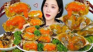 알 가득 연평도 꽃게장🧡쫀득쫄깃 소라장도 있어요😘간장게장 먹방 Soy Sauce Crab カンジャン・ケジャン  eating show  asmr mukbang korean [upl. by Adnileb]