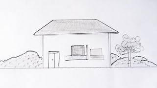 House Scenery Drawing 🏠 Easy to drawing and Painting🏠 [upl. by Nrevel]