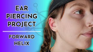 Ear Piercing Project  Forward Helix x3 ✨ [upl. by Limak268]