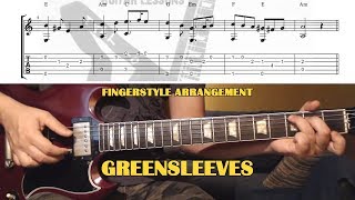 GREENSLEEVES Fingerstyle  Fingerpicking GUITAR LESSON TUTORIAL  TAB  Easy Fingerstyle Song [upl. by Schlessel934]