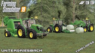 New John Deere BALER amp silage bales  Animals on Untergriesbach  Farming Simulator 19  Episode 33 [upl. by Raquela950]