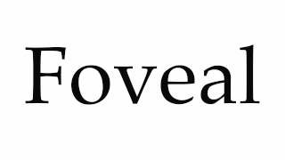 How to Pronounce Foveal [upl. by Ossie]