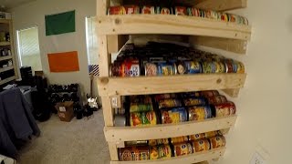 Pantry Storage Shelves with 1000 Can Food Rotation [upl. by Angelica]