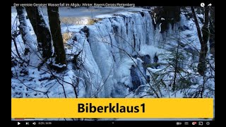 Der vereiste Geratser Wasserfall im Allgäu Winter BayernGeratsRettenberg [upl. by Nilrak351]