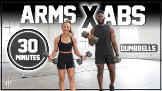 30 Minute Arms amp Abs Dumbbell Workout Upper Body amp Core Strength Training [upl. by Eelyek]