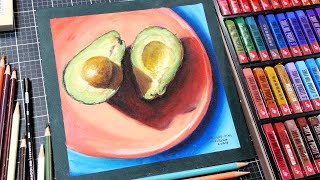 Oil Pastel Tips You Need to Know Lets Paint Avocados amp Learn Oil Pastel Techniques [upl. by Nosduh]