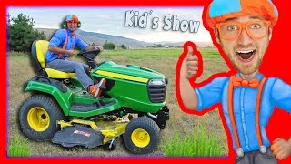 Lawn Mowers for Kids  Yard Work with Blippi [upl. by Eduj]