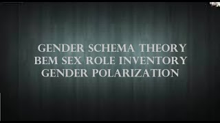 GENDER SCHEMA THEORY l BEM SEX ROLE INVENTORY l SELF IDENTITY l BELED l DSSSB l CTET l KVS l UPTET [upl. by Olds]