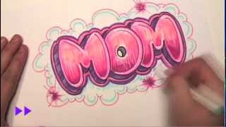 How to Draw Graffiti Letters  Write Mom in Bubble Letters  MAT [upl. by Galloway]