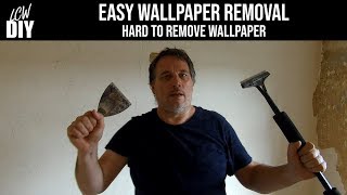 Easy Wallpaper Removal  Tough Stubborn Hard to Remove Wallpaper  DIY Vlog 5 [upl. by Letreece]