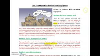 Exam Question Evaluation of negligence in tort [upl. by Yelsel]