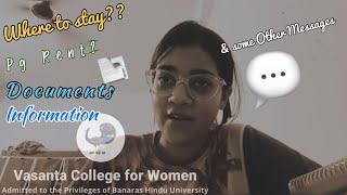 Vasanta college for women nearby places to stay  Documents info  amp special message  VCW  BHU [upl. by Nehpets]