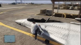 GTA V How To Steal A Fighter Jet From Military Base No Guns Needed [upl. by Aikim991]