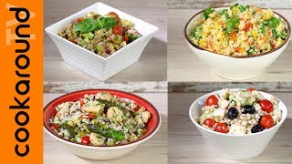 Insalate di riso farro orzo e bulgur  4 primi piatti freddi estivi [upl. by Elyrad]