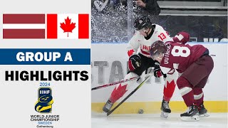 Canada vs Latvia Full Highlights  Group A  2024 IIHF World Junior 12272023 [upl. by Travax]