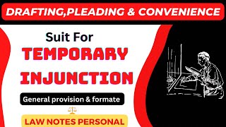 Suit For Temporary Injunction  Formate amp General Rule Drafting Pleading amp Conveyance [upl. by Camp]