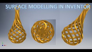 Surface Modelling in Inventor  Inventor Tutorials  3d Drawing Basics  Drawing tutorials  3d [upl. by Ecnerwaled]